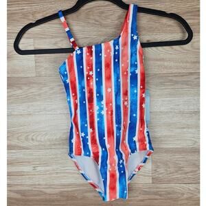Cat & Jack Stripe Sleeveless One Piece Swimsuit Girls XS (4/5) NWT